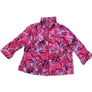 N Touch Petites Red & Black 3/4 Sleeve Coat Jacket Women XLP